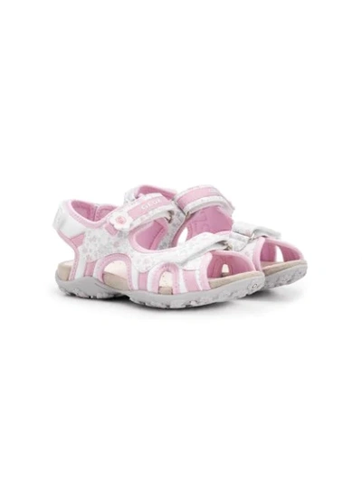 Geox Kids' Floral-print Sandals In Pink