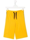 Fendi Teen Logo Appliqué Shorts In Yellow