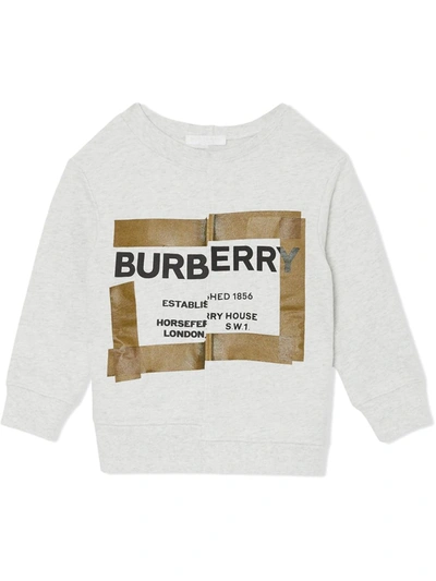 Burberry Kids' Horseferry Print Cotton Sweatshirt In Grey