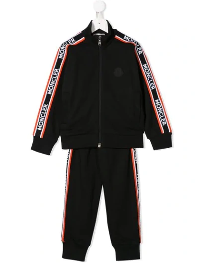 Moncler Kids' Side Panelled Tracksuit Set In Black