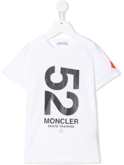 Moncler Kids' Logo Printed T-shirt In White