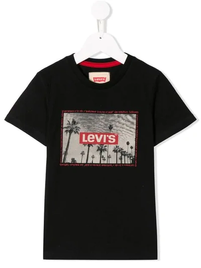 Levi's Kids' Palm Tree Print T-shirt In Black