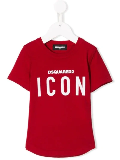 Dsquared2 Kids' Icon Logo Print T-shirt In Black