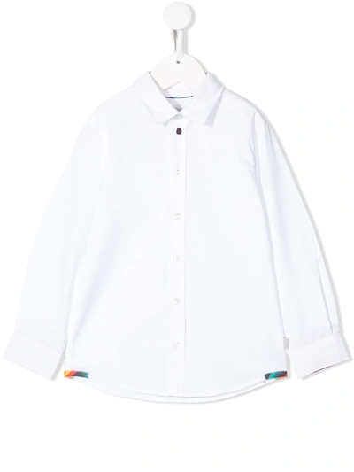 Paul Smith Junior Kids' Short Sleeved Button Shirt In White