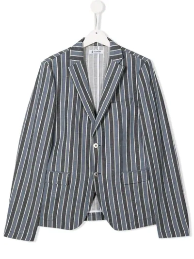 Dondup Teen Striped Blazer In Blue