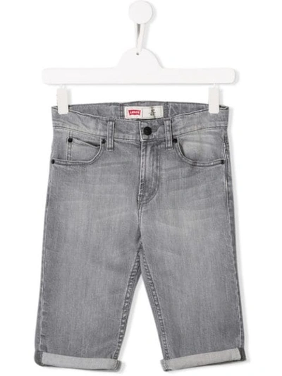 Levi's Kids' Skinny Denim Shorts In Grey