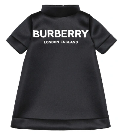 Burberry Kids' Ola Neoprene Logo Dress In Black