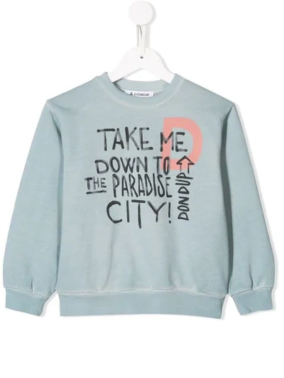 Dondup Kids' Graphic Print Sweatshirt In Blue