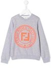 Fendi Kids' Printed Sweatshirt In Grey