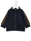 Fendi Babies' Zipped Sweatshirt In Blue