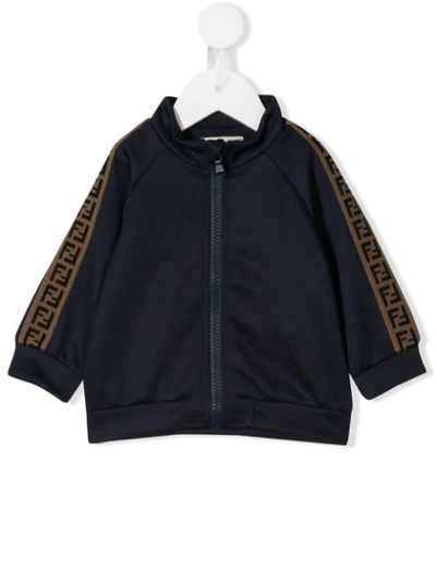 Fendi Babies' Zipped Sweatshirt In Blue