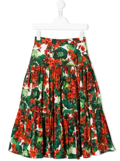 Dolce & Gabbana Kids' Portofino Print Skirt In Green