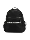 Dolce & Gabbana Kids' Logo Printed Backpack In Black