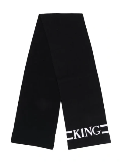 Dolce & Gabbana Kids' King Print Scarf In Black