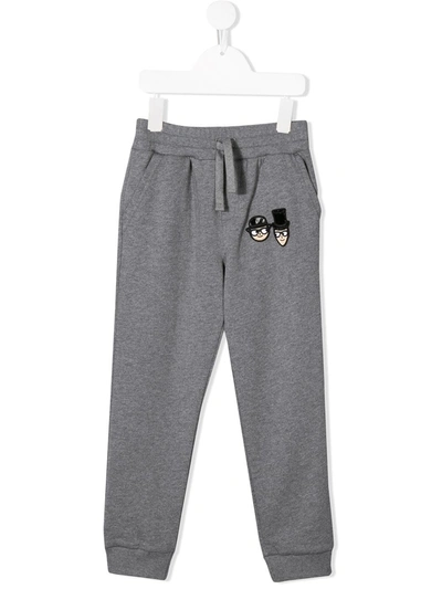 Dolce & Gabbana Kids' Designers Patch Track Trousers In Grey