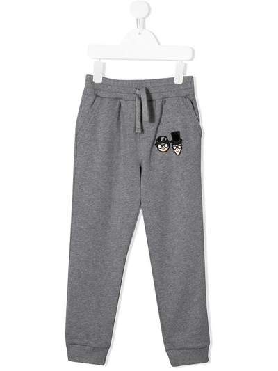 Dolce & Gabbana Kids' Designers Patch Track Pants In Grey