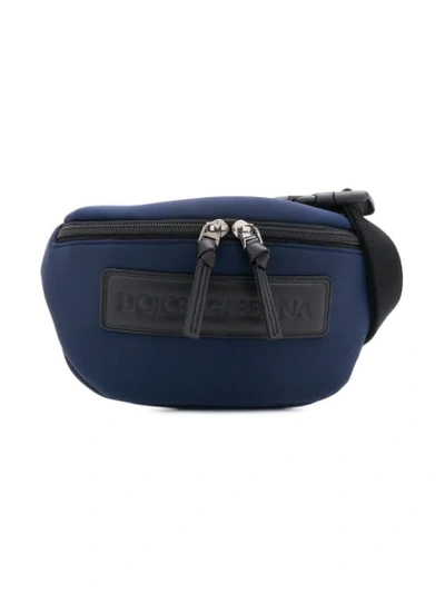Dolce & Gabbana Kids' Double Zip Belt Bag In Blue