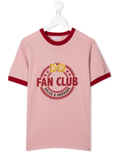 Dolce & Gabbana Kids' Fan Club T-shirt In Pink