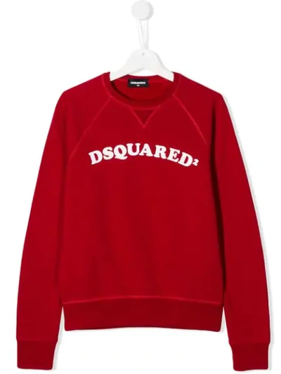 Dsquared2 Kids' Logo Printed Jumper In Red