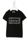 Young Versace Kids' Embellished Logo T-shirt In Black