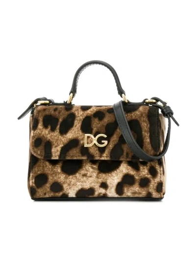 Dolce & Gabbana Kids' Leopard Print Bag In Brown