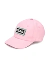 Young Versace Teen Logo Embroidered Cap In Pink