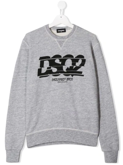 Dsquared2 Kids' Sweatshirt Mit Logo-print In Grey