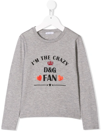 Dolce & Gabbana Kids' Printed T-shirt In Grey