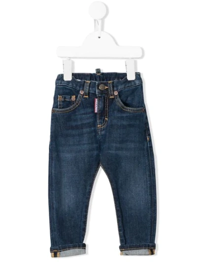 Dsquared2 Babies' Turned-up Hem Jeans In Blue