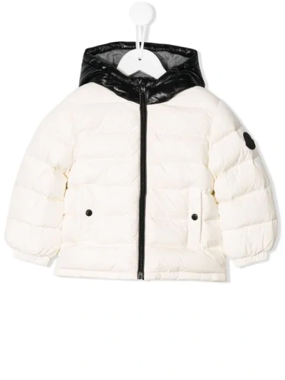 Moncler Babies' Contrast Hood Parka In White