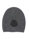 Moncler Kids' Ribbed Beanie In Grey