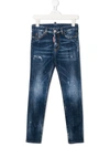 Dsquared2 Kids' Stonewashed Jeans In Blue