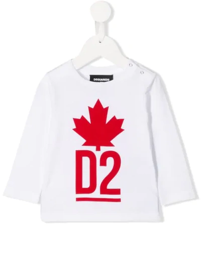 Dsquared2 Babies' Maple Leaf Sweatshirt In White