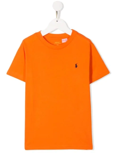 Ralph Lauren Kids' Round Neck T-shirt In Orange