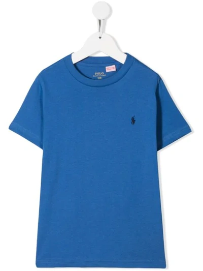 Ralph Lauren Kids' Round Neck T-shirt In Blue