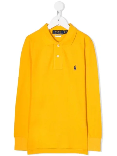 Ralph Lauren Kids' Logo Embroidered Polo Shirt In Yellow