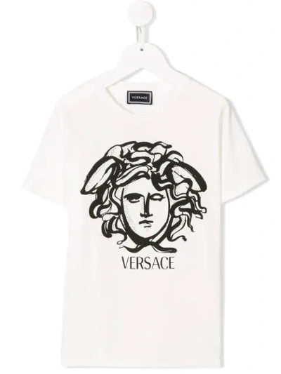 Young Versace Kids' Medusa T-shirt In White