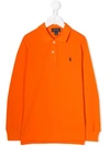 Polo Ralph Lauren Kids' Logo Embroidered Polo Shirt In Orange