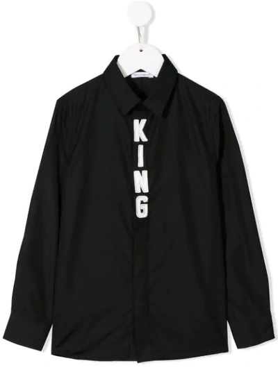 Dolce & Gabbana Kids' 'king' Hemd In Black