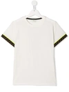 Fendi Teen Ff Logo Trim T-shirt In White