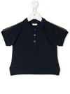 Fendi Babies' Poloshirt Mit Logo-streifen In Blue