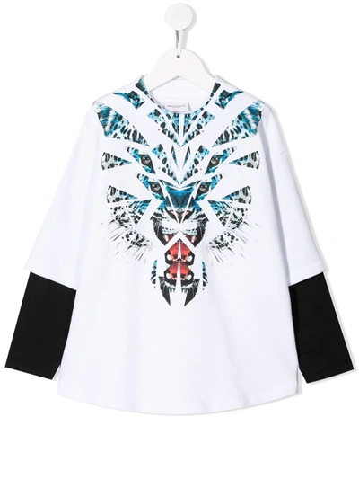 Marcelo Burlon County Of Milan Teen Tiger Graphic T-shirt In White