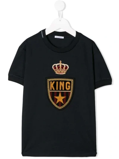 Dolce & Gabbana Kids' King T-shirt In Blue