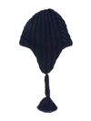 Moncler Babies' Shearling Logo Hat In Blue