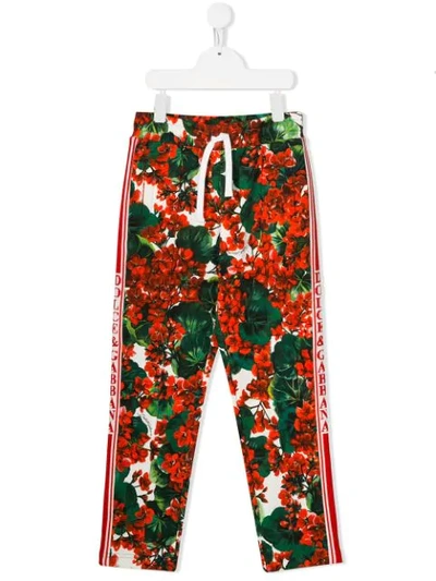 Dolce & Gabbana Kids' Portofino Print Track Trousers In Green