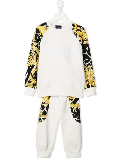 Young Versace Kids' Printed Tracksuit Set In White