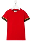 Fendi Kids' Logo-trimmed T-shirt In Red