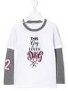 Dolce & Gabbana Kids' Contrast Long-sleeve Top In White