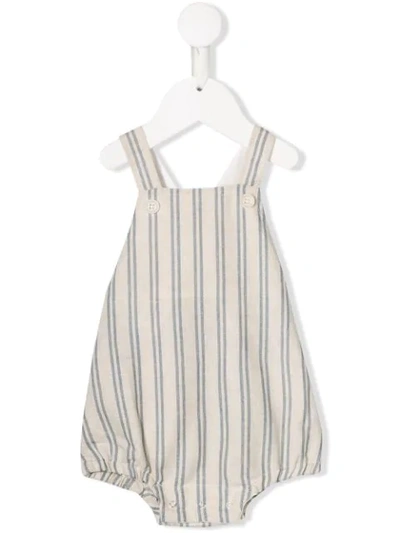 Aletta Babies' Striped Dungarees In Neutrals