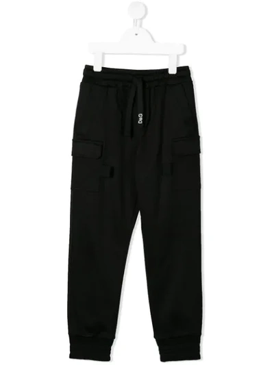 Dolce & Gabbana Kids' Branded Track Pants In Black